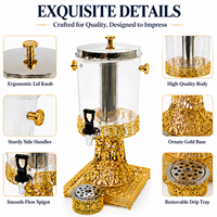 Distributeur de boissons commercial en acier inoxydable doré avec tube à glace pour buffet, mariage, vente en gros