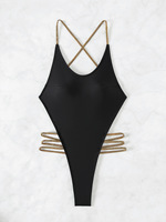 Bandage brillant maillots de bain dos nu maillot de bain string maillots de bain une pièce maillot de bain femmes Sexy Micro Bikini