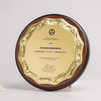 Plaque de reconnaissance en bois créative de marque agréée, vente en gros d'usine, pour récompenses d'entreprise, trophées et certificats d'honneur ronds