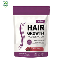 Vitamin Penumbuh Rambut Gummies Soft Chews Suplemen untuk Wanita dan Pria Dewasa 10000MCG Biotin Mempromosikan Rambut Lebih Tebal, Lebih Lebat, dan Lebih Kuat