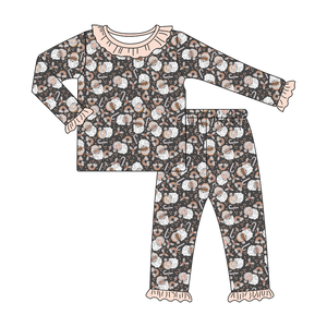 Qingli OEM senza tariffe graziose bambine due pezzi set di bambù di buona qualità natale pigiami all'ingrosso - Product Image 2