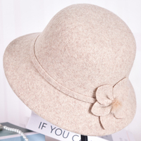 Elegante Sombrero Cloche de Lana para Mujer, Ajustable, con Diseño Floral, para Invierno, Formal, Casual, de Fiesta