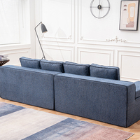 Canapé-lit sectionnel en tissu technique, compressé enroulé individuellement, avec rembourrage en éponge, idéal pour appartement