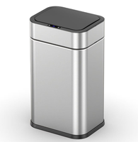 Poubelle à induction entièrement intelligente en acier inoxydable 360°, grande capacité 40L/SOL, sans roulettes, pour usage en cuisine