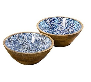 Tazón de servicio de madera de Mango decorativo grande, distribuidor de cuencos de servicio de madera estampados de nuevo diseño, venta al por mayor - Product Image 5