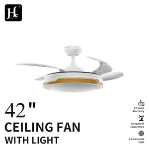 LED ceiling fan, white DC motor, computer blade, <b>space</b> saving 42 inch retractable LED ceiling fan - Product Image 2
