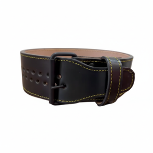 Longueur personnalisée Ceinture de dynamophilie en cuir véritable à une broche en cuir de vachette en acier pour la musculation à boucle d'haltérophilie - Product Image 1