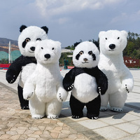 QUTENG 2,6 m Costume de mascotte gonflable personnalisé Ours polaire, Ours en peluche gonflable ambulant pour la publicité événementielle
