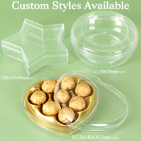 YUZMEI Contenant Rond en Plastique pour Desserts et Bonbons, Boîte Alimentaire Carrée en Acrylique Transparent, Vitrine de Collection, Boîte à Bijoux Transparente