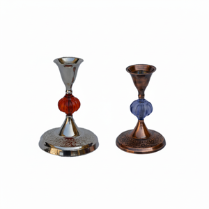 Juego de portavelas de plata brillante, candelabro de Metal de alta calidad, diseño de sobremesa, soporte de luz en T, decoración de Navidad, 2 unidades - Product Image 1