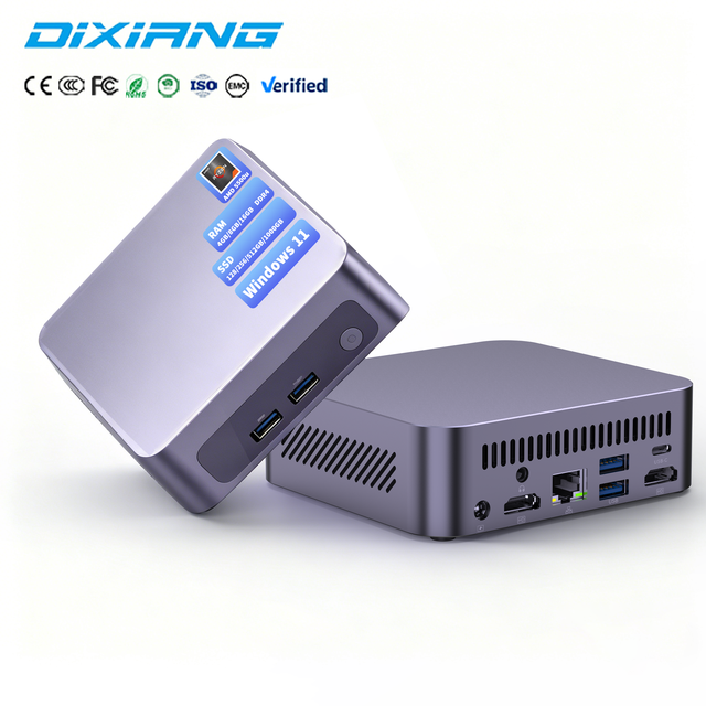 2026 DIXIANG AMD Ryzen 5 5500U Mini PC Ryzen, Gaming Para Juegos, 8GB DDR4 512GB SSD Vega 7 Win11 Compact Computer for Business