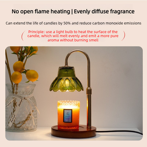 Pastoral Style Plug-in Flower Bud Shape <strong>Wax</strong> <strong>Melting</strong> Lamp Telescopic Aromatherapy Candle Lamp for Coffee Table - Product Image 6