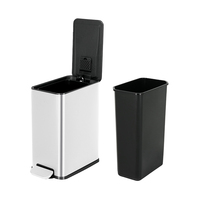 Nouveau design de poubelle en acier inoxydable Poubelle de cuisine à fermeture en douceur Poubelles à pédale Poubelle rectangulaire Poubelles à poussière