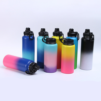 Bouteille isotherme en acier inoxydable avec logo personnalisé, 1 litre, gourde sous vide écologique, 24 oz, 32 oz, bouteilles d'eau pour l'extérieur