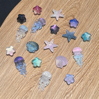 Décorations de chaussures en forme de méduse, d'étoile de mer et de coquillage, détachables, avec paillettes en cristal dégradé, accessoires pour chaussures perforées