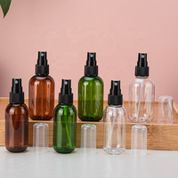 Bouteilles pulvérisatrices portables en plastique PET 50ml/80ml, ambre, marron, vert, brume fine, sérigraphie, pour huiles essentielles, lotions, cosmétiques, parfums