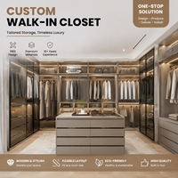 Moderno y Lujoso Armario Vestidor Personalizado, Juego de Muebles de MDF con Iluminación LED, Sistema de Almacenamiento Ecológico de Gran Capacidad para Comedor
