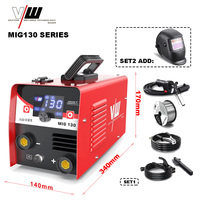 VECTOR 220V Machine à souder MIG ARC sans gaz compacte, soudeuse à inverter portable MIG130