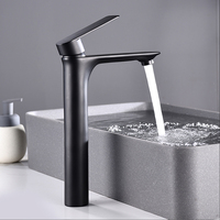 Robinet de lavabo haut à poignée unique en laiton moderne, accessoires de salle de bain, sanitaires Junzhou, garantie 1 an, noyau de valve en céramique, finition laquée