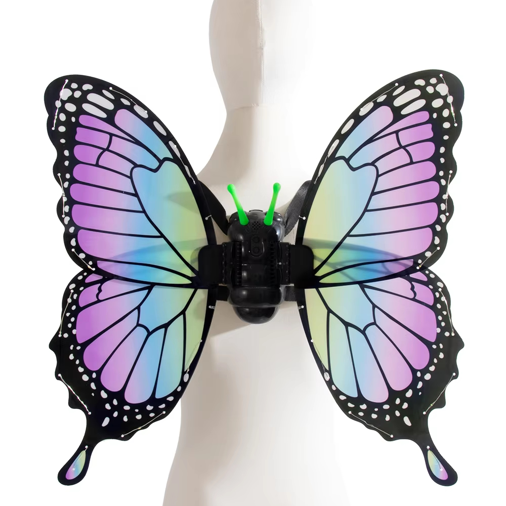 butterfly vibrating its wings 2/4Pcs LED outdoor simulated decorative butterfly, wings can vibrate, night  wedding party garden room lawn decoration main image 1