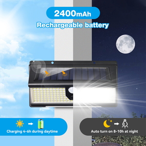 Sản phẩm mới 6000K ngoài trời ABS Acrylic IP65 cảm biến chuyển động điều khiển ánh sáng Đèn tường LED năng lượng mặt trời ánh sáng sân vườn - Product Image 4
