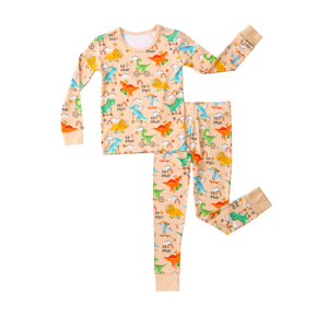 Ensemble de pyjama pour bébé unisexe personnalisé 95% bambou 5% élasthanne, vêtements 2 pièces, impression à manches longues, pyjama décontracté, vêtements de nuit, pyjamas pour enfants - Product Image 2