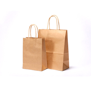 Bolsa de Papel Kraft Marrón Reciclada Desechable Ecológica, Estilo Clásico, para Promoción, Supermercado, Exhibición, Compras - Product Image 1