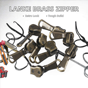 Fermeture éclair robuste à verrouillage automatique en alliage de zinc peint, marque privée n° 8, avec tirette vintage, vente en gros, promotion - Product Image 2