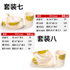 Xiangyuanmei Restaurant Tableware <b>Set</b>, Drop-Proof <b>Plastic</b> Imitation Porcelain Melamine Hot Pot Tableware <b>Set</b>, Four-Piece - Product Image 4