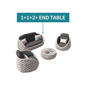 Ensemble de meubles de jardin d'extérieur en vente chaude, ensemble de canapés en rotin et osier en tissu imperméable - Product Image 3