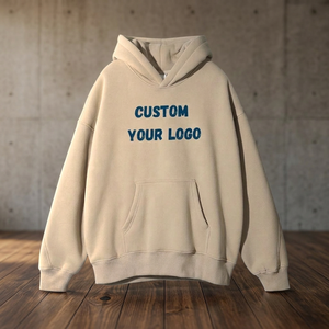 Sweat-shirt à capuche unisexe surdimensionné personnalisé en molleton 100 % coton, avec logo imprimé sur le devant, écologique, 330 g, décontracté, hiver - Product Image 4
