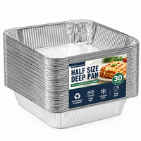 Barquette en aluminium semi-profonde 324x264mm, lot de 30, personnalisable OEM ODM pour la cuisson et le service en buffet et les fêtes