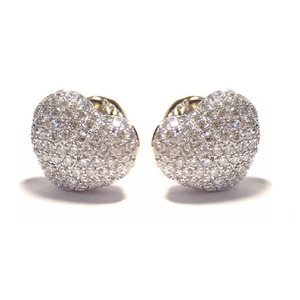 Boucles d'oreilles en forme de cœur en or blanc 18 carats plaqué or véritable avec diamants, tendance, cadeau de fiançailles, cadeau d'anniversaire, bijoux de mariage - Product Image 1