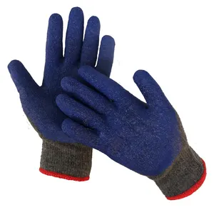 中国大厂物美价棉针织手套红色橡胶工作手手套工作用防护手套