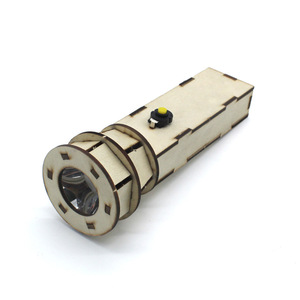 Kit de linterna de madera, juguete educativo para niños, modelo de experimento científico con control manual y batería alcalina Aaa - Product Image 1