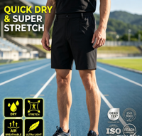 Saiki - Pantalones Cortos Deportivos Transpirables de Secado Rápido Personalizados de Fábrica al por Mayor, Pantalones Cortos Deportivos para Hombre con Cintura Elástica para Gimnasio, Entrenamiento y Ejercicio