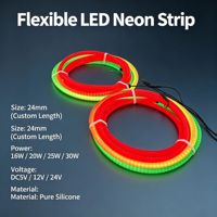 Tube LED néon numérique RGB flexible de 24 mm, émettant sur 360°, pour éclairage linéaire intérieur