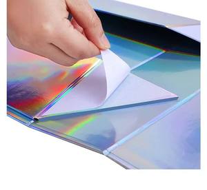 Shiny Eco-Friendly Recycled Materials Folding Paper Box Holographic Magnetic Double-Door Gift Box Ribbon Embossing High-End - Product Image 3