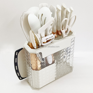 Bộ dụng cụ nấu ăn bằng silicon 20 món kèm dao, thớt và giá đỡ - Product Image 3