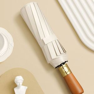 Automatic <b>Umbrella</b> With Wooden Handle 12-Rib Reinforced <b>Windproof</b> Business Fully Automatic Men Sun and Rain <b>Umbrella</b> - Product Image 3
