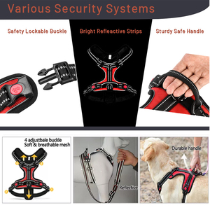 Arnés reflectante para perros K personalizado de lujo Arnés de nailon sin tirones de calidad XS con patrón impreso de característica Breakaway - Product Image 2