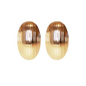 Boucles d'oreilles tendance en acier inoxydable 316L plaqué or PVD, durables et résistantes, forme ovale - Product Image 1