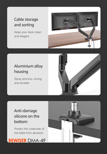 듀얼 모니터 데스크 마운트 듀얼 프로젝터 모니터 스탠드 조정 가능한 듀얼 모니터 암 (BEWISER DMA-49) - Product Image 5