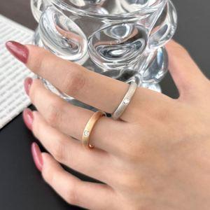 Bague de Fiançailles et de Promesse Dylam au Design Classique, Surface Givrée, en Argent 925, Solitaire Cercle avec Zircon Cubique 5A, pour Femme - Product Image 3