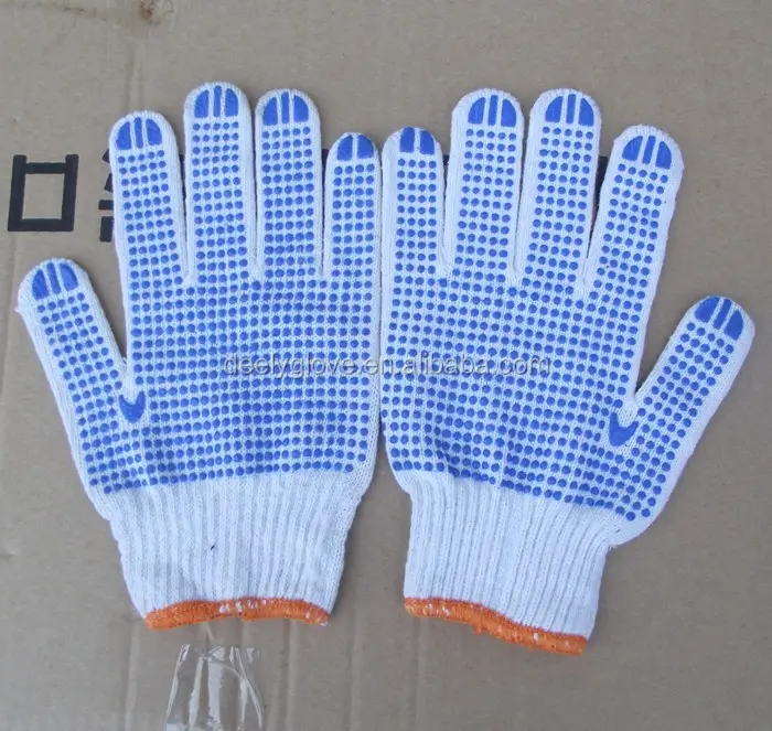 Industrial Work PVC Dotted Gloves with Excellent Grip Cotton glove