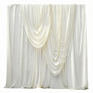 Vorhangstoff Foto-Hochzeits-Hintergrund Drapierung Dekoration Weicher Gazenstoff Elfenbein Chiffon Outdoor Bühnen-Hintergrund Geburtstagsvorhänge - Product Image 1