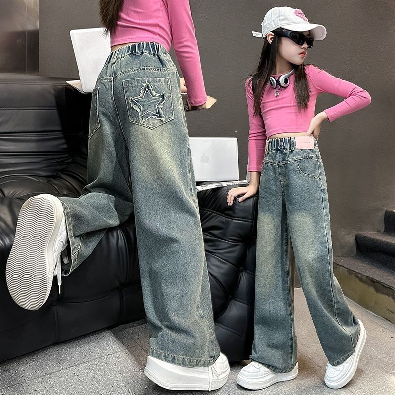 Nostalgic star wide-leg pants