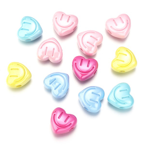 Cuentas Acrílicas Coloridas al por Mayor, con Diseño de Cara Feliz, Planas, Redondas, en Forma de Corazón y <span class=keywords><strong>Estrella</strong></span>, para Hacer Pulseras, Collares, Accesorios para Teléfonos Móviles - Product Image 4