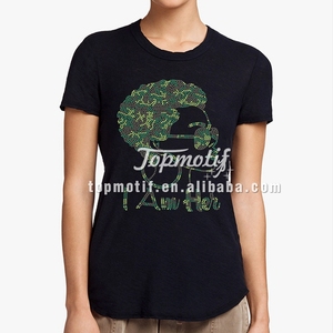 Moda de mujer personalizada Afro Girl Blessed <span class=keywords><strong>Diva</strong></span> camuflaje Transferencia de Calor diseño Rhinestone apliques de hierro - Product Image 3
