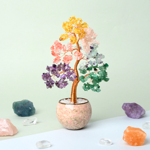 New Designed Crystal Money <b>Tree</b> Handmade Natural <b>Chakra</b> Stones Ceramic Cup Base Crystal <b>Tree</b> for Decoration - Product Image 1